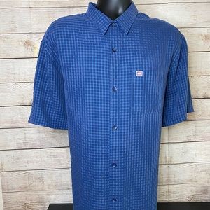 Quicksilver Blue Short Sleeve Button Down Shirt XL